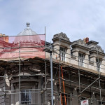 scaffold up on a roof