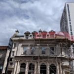 working on a building roof