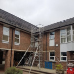 working on one section of building