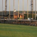 scaffolding in a field