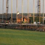 scaffolding in a field